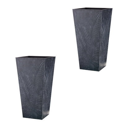 27.5" Fern Planter, Gray Finish, 2-pack