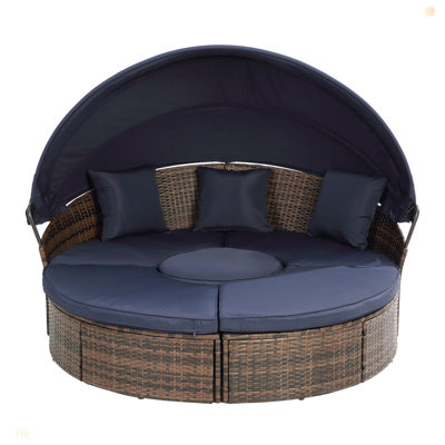Outdoor Wicker Lounge Set Wicker Rattan For Patio, Garden, Backyard & Deck