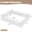Lit plateforme grand format avec garde-corps pleine longueur, base de lit grand profil bas, aucun sommier tapissier requis, blanc-129230837-129230836