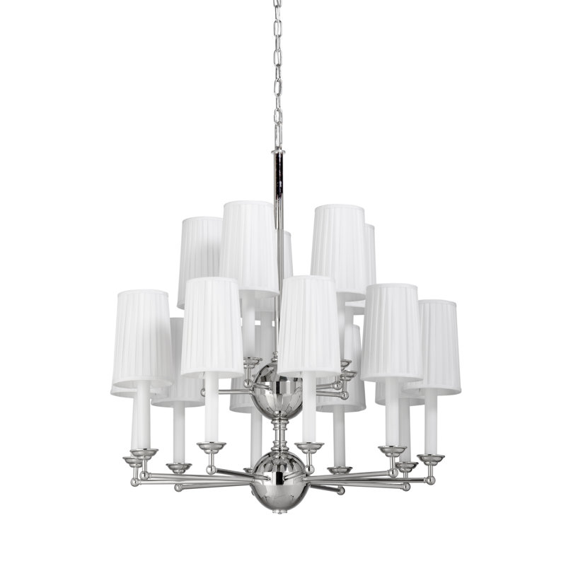 Lustre de roue de wagon avec abat-jour 15 lumières