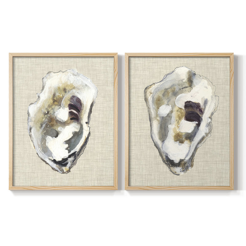 «Oyster Shell Study I», reproduction encadrée de qualité supérieure - prête à être accrochée - aucun clou requis - aucun clou requis