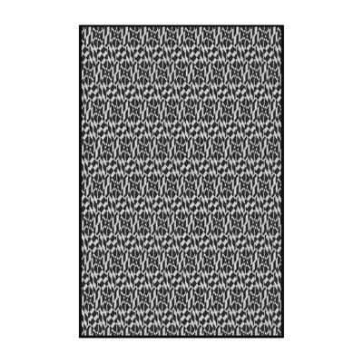Tapis noir/blanc à motifs