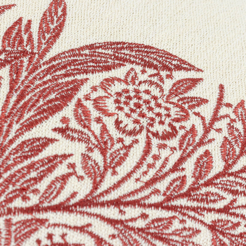 Marigold Floral Rectangular Throw Pillow Cover, Red