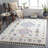 Diemer Machine Woven Blue/Cream/Pink Area Rug-1205365324