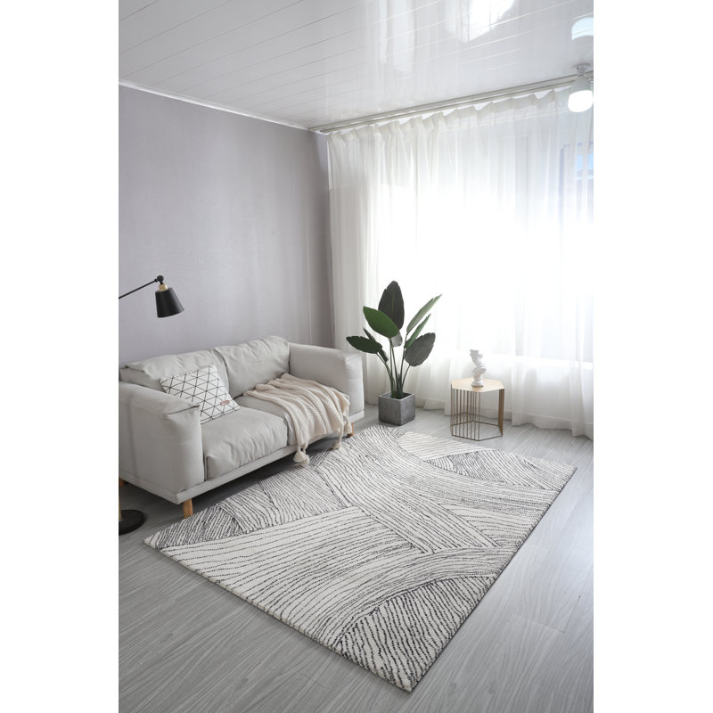Tapis décoratif gris Touffeté à la main Braiden