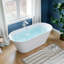 Baignoire autoportante 66 po en acrylique moderne - blanc brillant avec bonde pré-percée et trop-plein