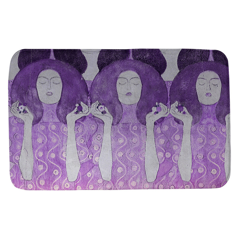 Tapis de bain antidérapant rectangulaire guenevere, l 17 po x L 24 po, Mauve
