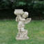 Statue de jardin 17,5 po Angel Chérubin tenant un bain d'oiseau