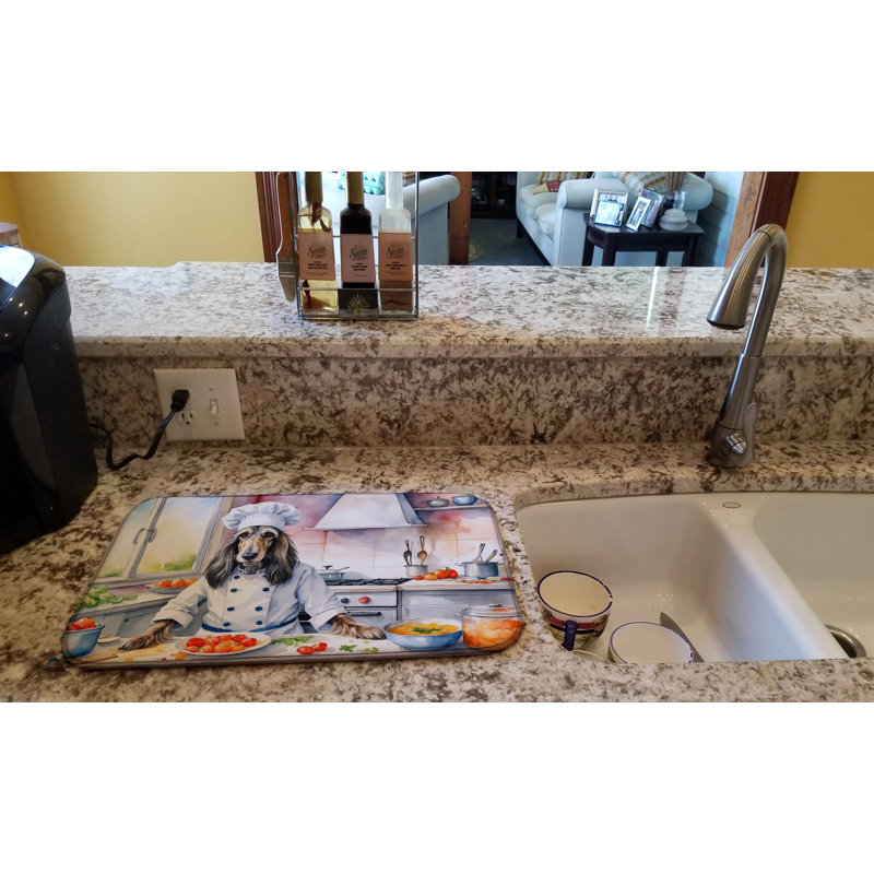 Afghan Hound The Chef Dish Drying Mat