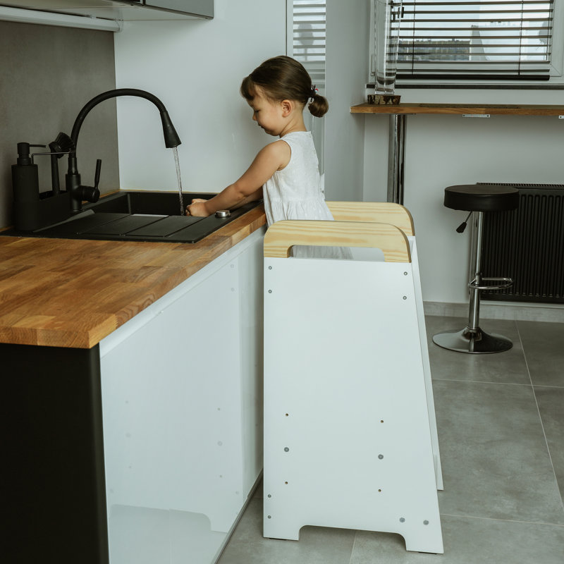 Kitchen Tower, White/Pine