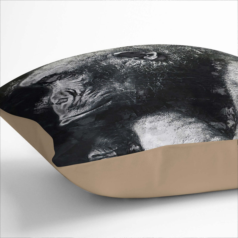 Square Throw Cushion, 40cm H x 40cm W x 15cm D, Stone