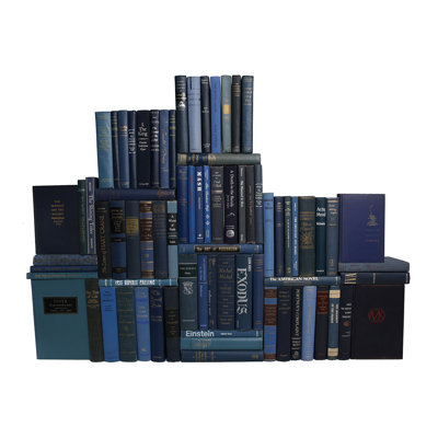 Decorative Books - Vintage Denim Book Wall - Set of 75 Blue Books