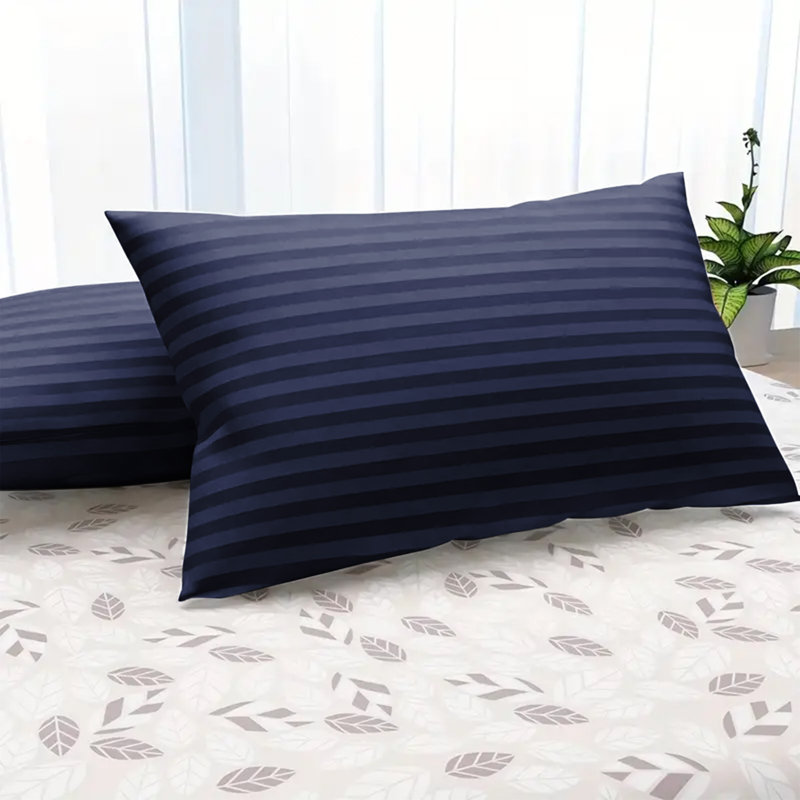 Aspire Homeware Ultra Soft & Breathable Microfiber Striped Pillowcase (Pack Of 2), Washed Blue