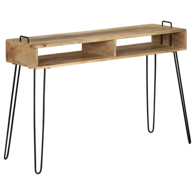 Console en bois de manguier massif 45,3 po x 13,8 po x 29,9 po