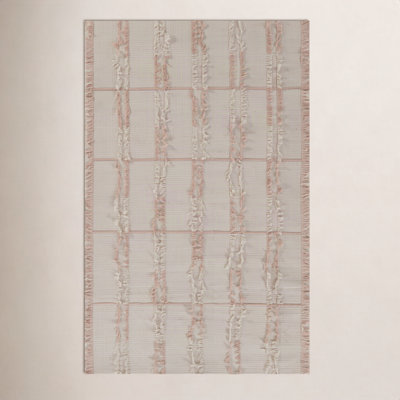 Charlie Pink Hand-Woven Striped Wool Rug