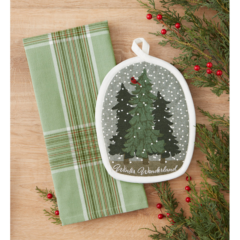 Design Imports Winter Snow Globe Potholder Gift Set/2