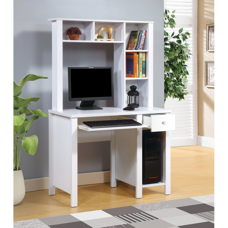 Bureau d'ordinateur, tiroir à clavier et rangement Akol, Espresso, Retour à gauche, Non