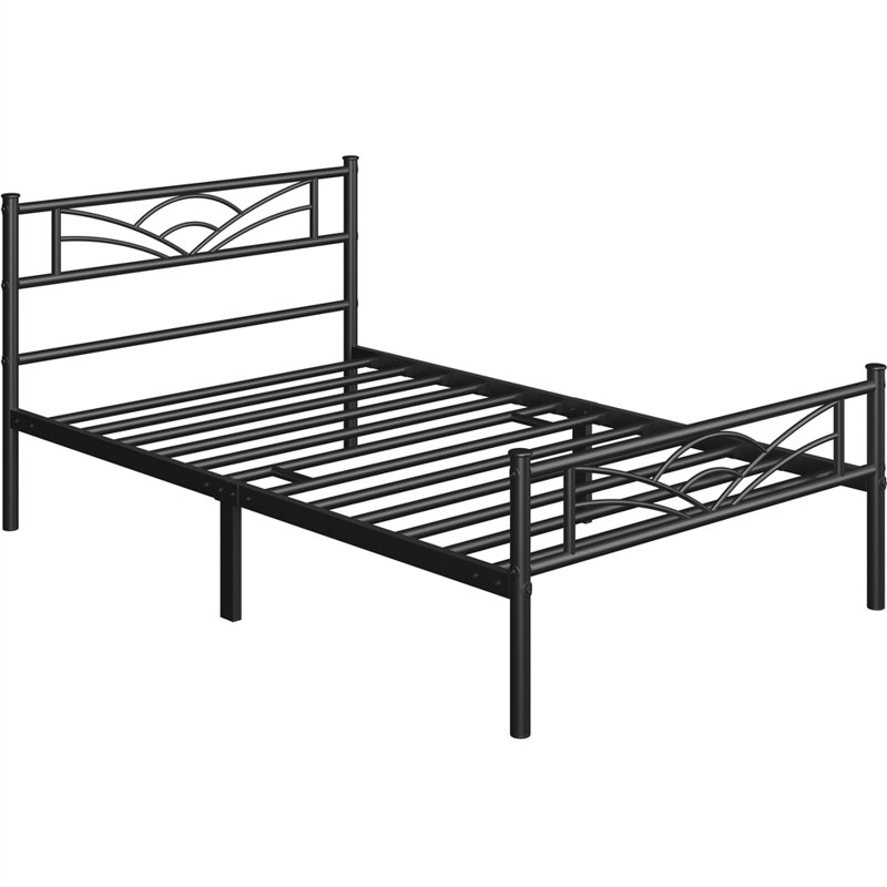 3Ft Single Metal Bed Frame, Black, Single (3')