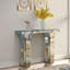 Console moderne à miroir avec rangement ouvert et design rectangulaire