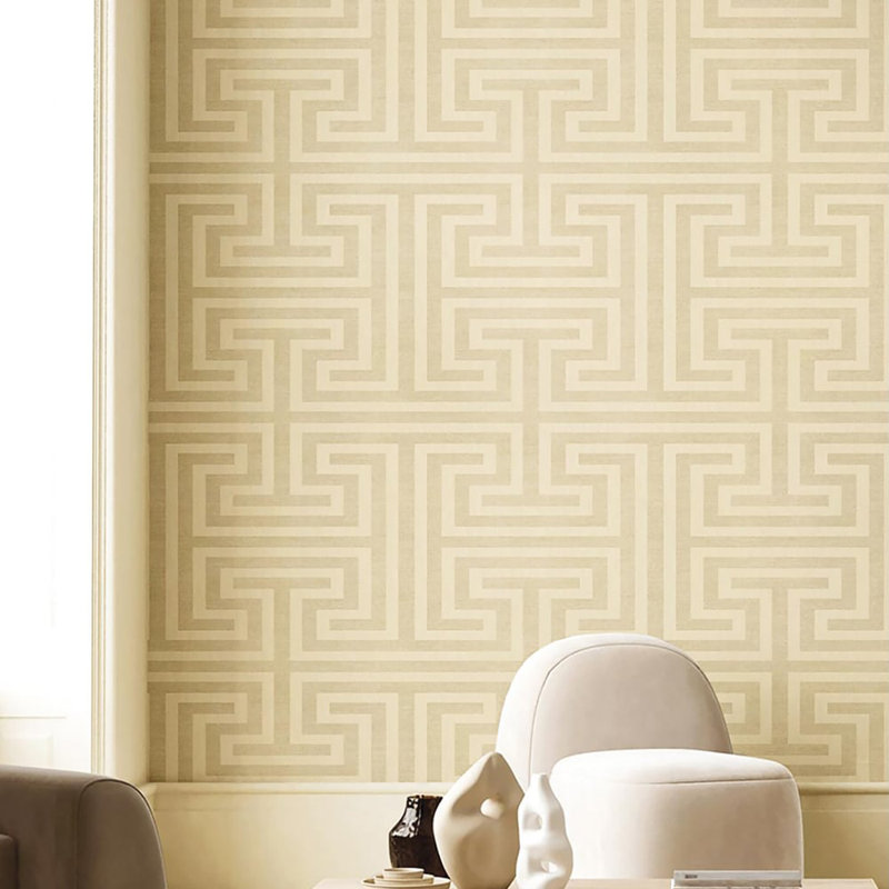 Synergy Geometric Maze Wallpaper Roll, Brown