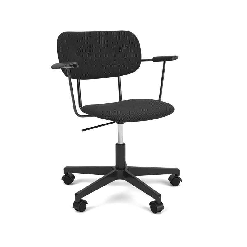 Co Swivel Task Chair, Black, Black, Wool Blend