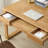 Simple Log Style Rectangular Oak Computer Desk-1186491763