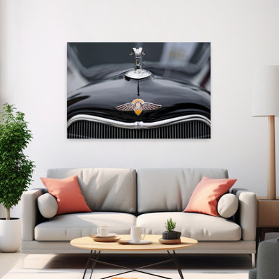 Close-up of a hood ornament of Dodge's car Culver City Los Angeles County California USA 1 Piece Wrapped Canvas Wall Art
