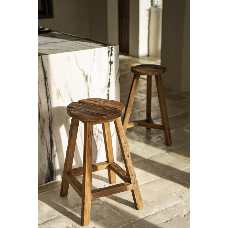 Clarisa Counter Stool with Solid Wood Frame