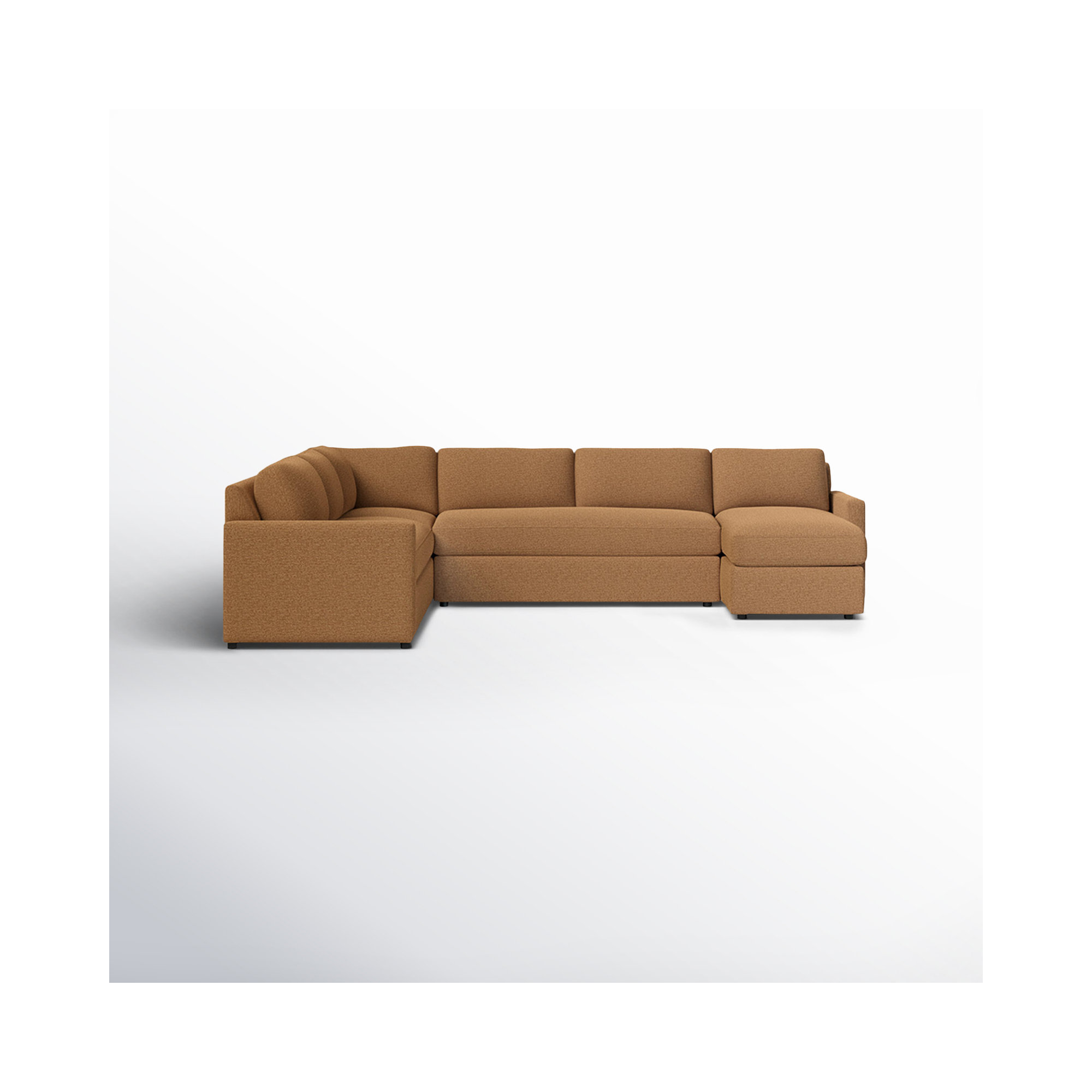 Damari Upholstered U-Sectional, Right Hand Facing, Nave Bark Performance Distressed Velvet