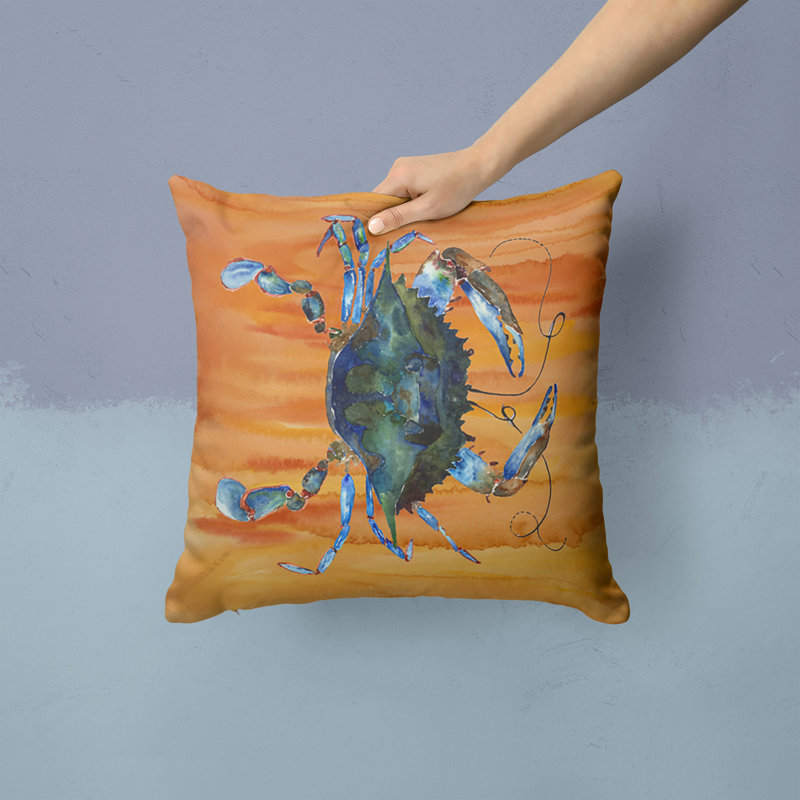 Coussin intérieur/extérieur orange/bleu crabe