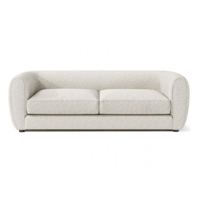 Canapé à accoudoirs arrondis 86,5 po Arjen, Bouclé blanc cassé