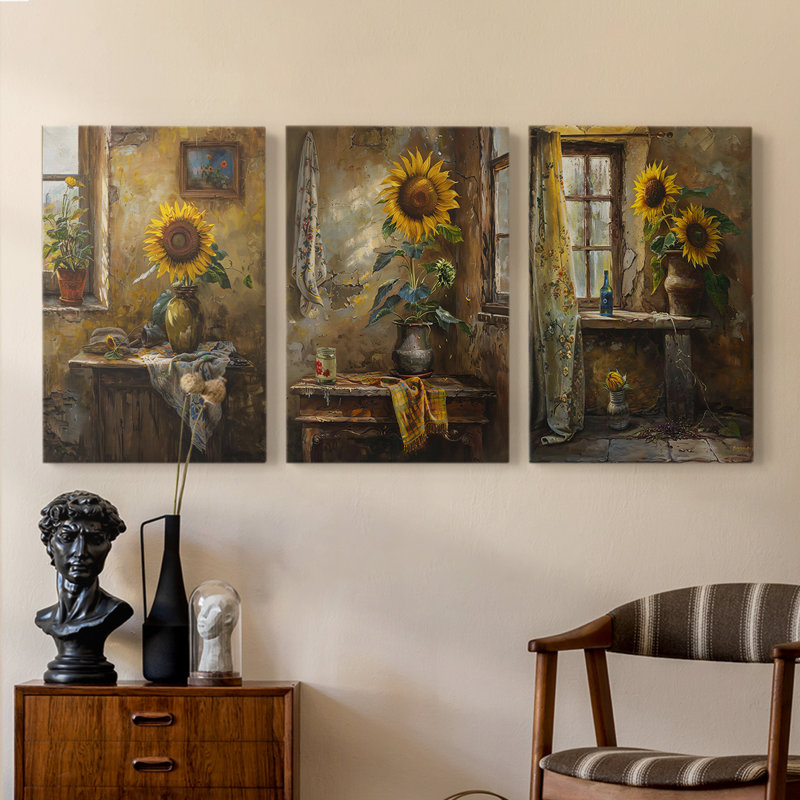 Floral Study Series CLXIX - Ensemble de toiles tendues avec châssis Premium - Prêt à être accroché
