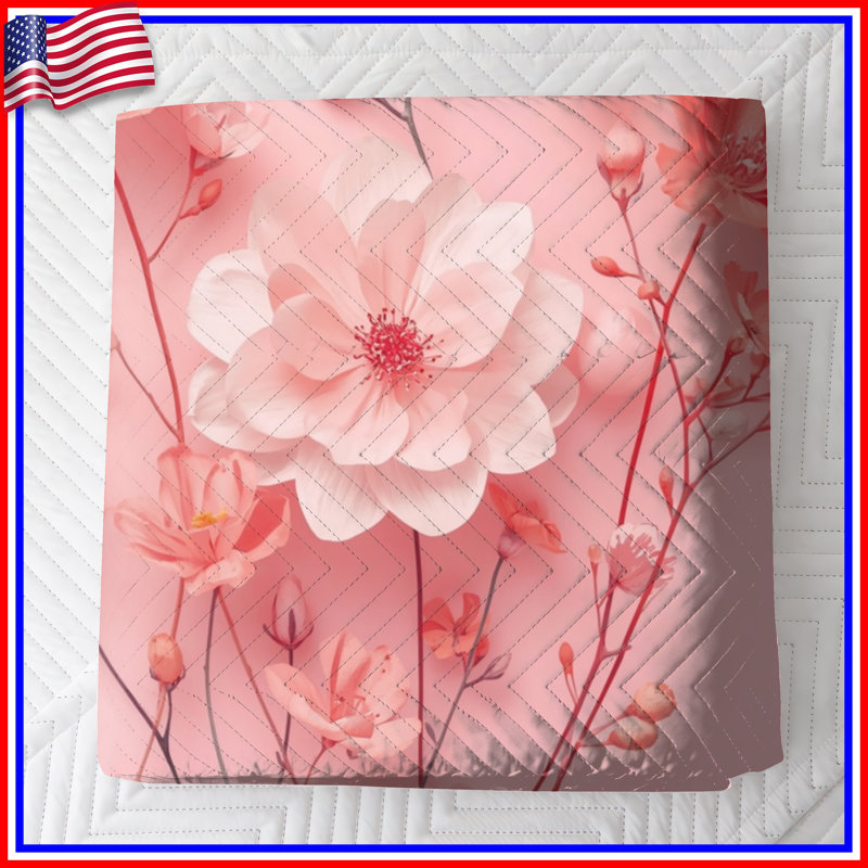 Couvre-lit matelassé rose Cherry Blossoms, Twin