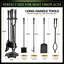 5-Piece Fireplace Tools Set with Stand, Heavy Duty Wrought Iron