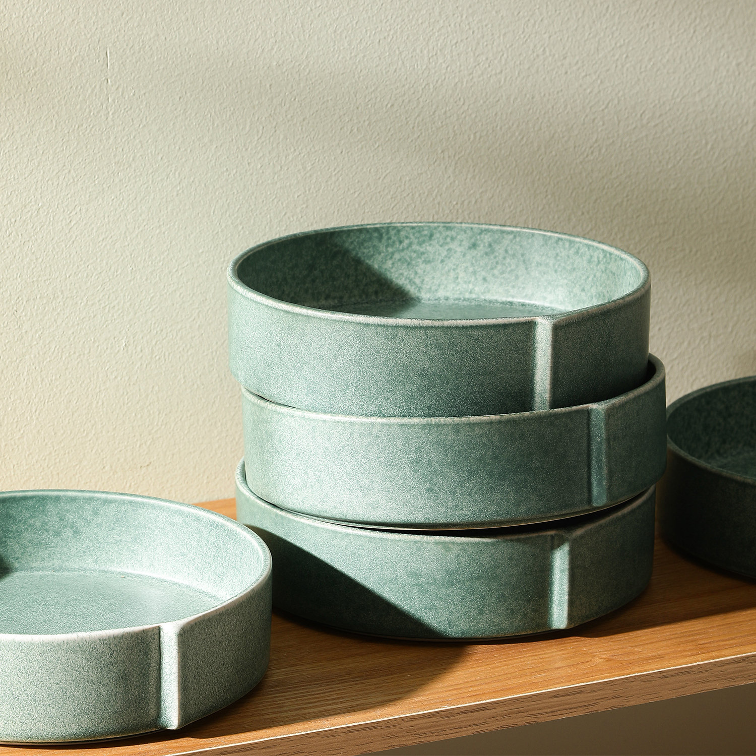 Bao Stoneware Pasta Bowl, Green