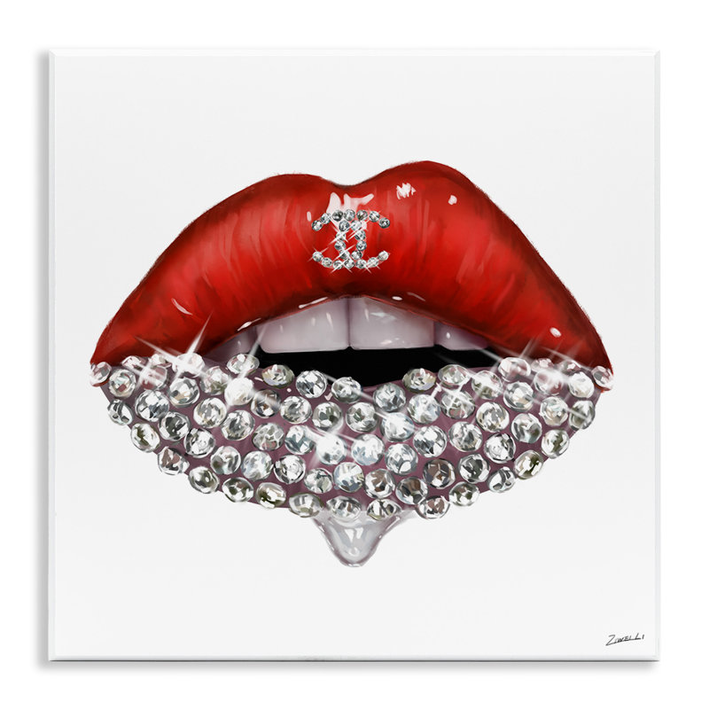 «Chic Red Lip Portrait» par Pierre Ziwei Li - reproduction d'art graphique