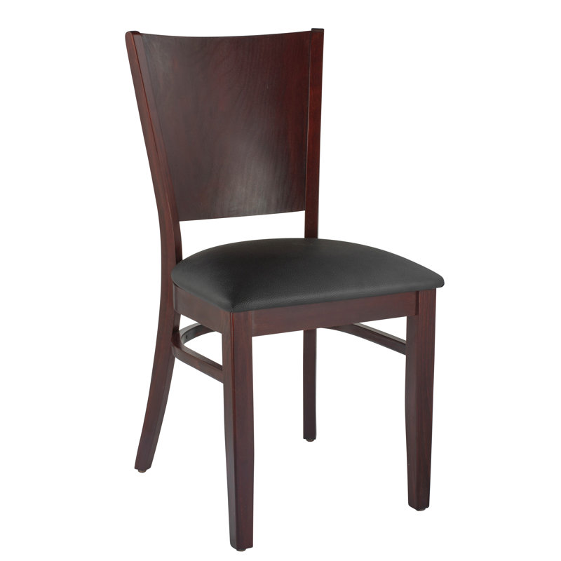Calina 18'' H Upholstered Beech Side Chair, Dark Mahogany