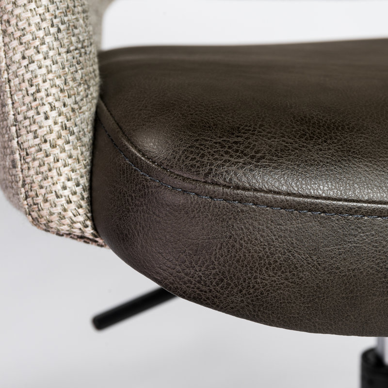 Ludovick Task Chair, Black Faux Leather, Black