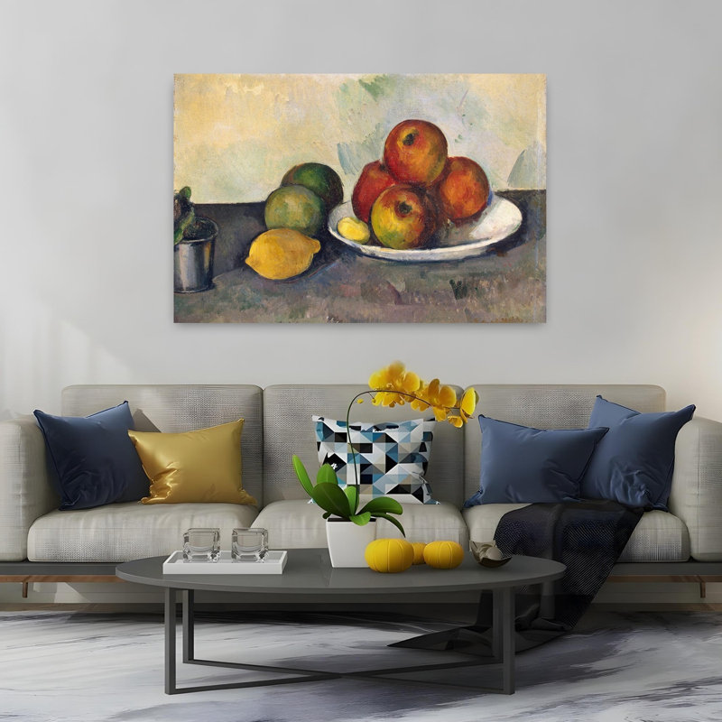 Nature morte aux pommes, vers 1890. Estampe d'art mural abstrait contemporain., H 40 po x l 60 po