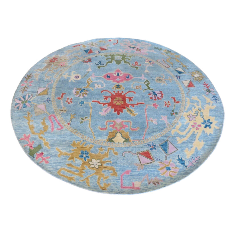 Tapis unique bleu ciel de 10 pi