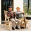 Chaise berçante en bois 2 personnes-618747630