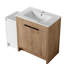 Meuble-lavabo autoportant de 42 po avec lavabo en céramique et armoires de rangement, porte à fermeture en douceur, armoire combinée 02430 + 0312, ensemble KD-115922397-115922396