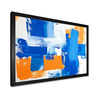 Blue And Orange Kinetic Energy I - Minimalism Wall Art Print