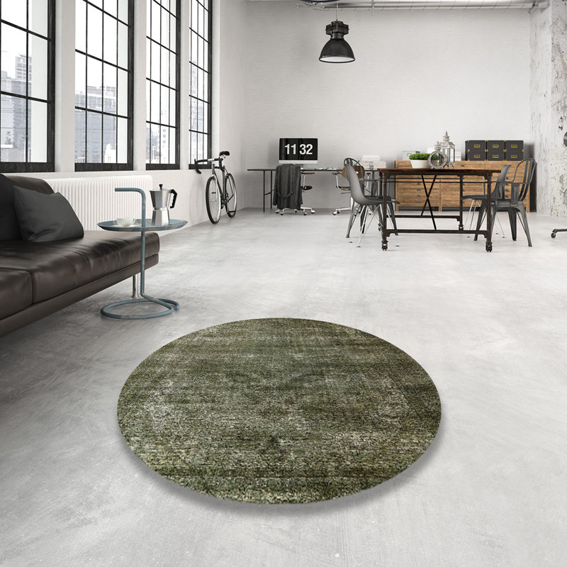 Tapis marocain tissé à la machine Afke, Rond 7 pi