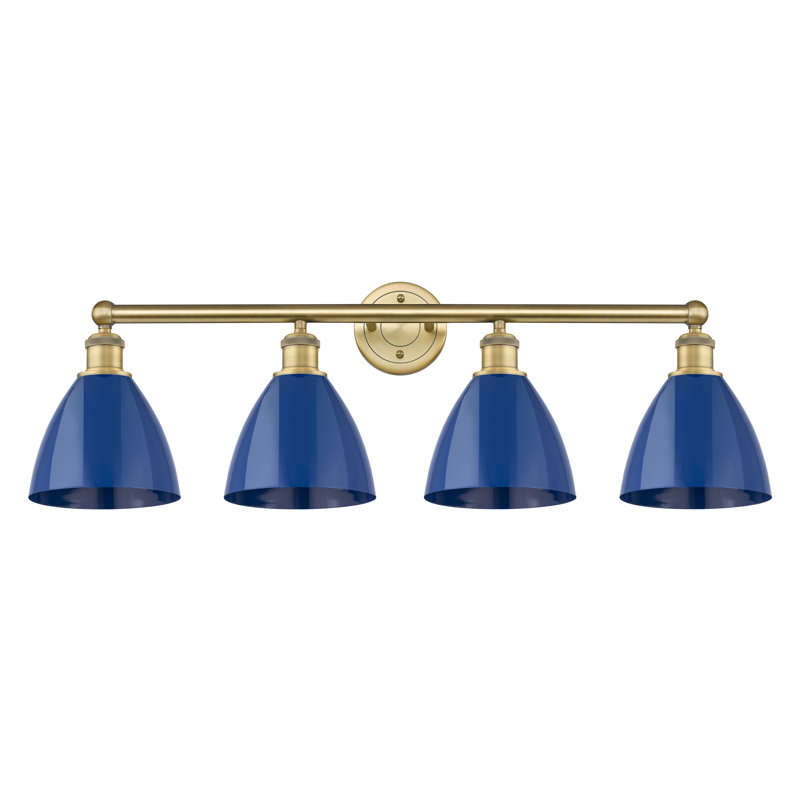 Alquin 4 - Light Dimmable Vanity Light, Blue, Brushed Brass