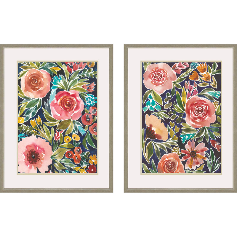 " Flower Patch S/2 " 2 Piece Art Acrylic Painting
