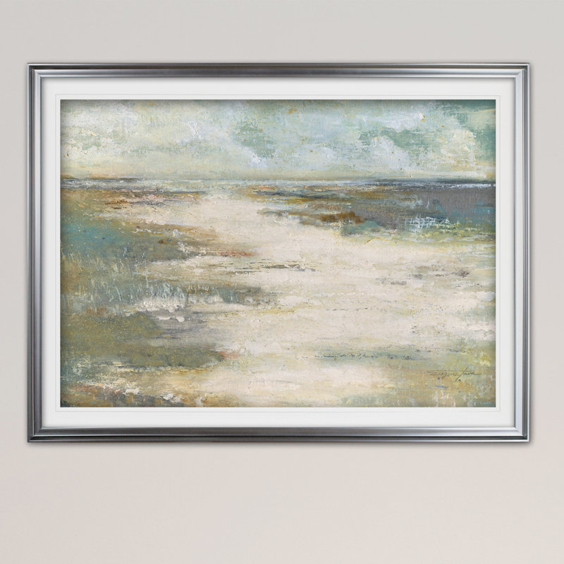 « misty coast », reproduction de peinture à l’acrylique encadrée, Argent, H 30 po x l 40 po x P 1,5 po
