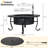 37 Inch Outdoor Fire Pit, 3 in 1 Large Wood Burning Fire Pit, Metal Round Fire Pit Table with Spark Screen Lid, Charcoal Grate & Fire Poker, Heavy Duty Steel Firepit for Patio Backyard Garden BBQ Camping Bonfire