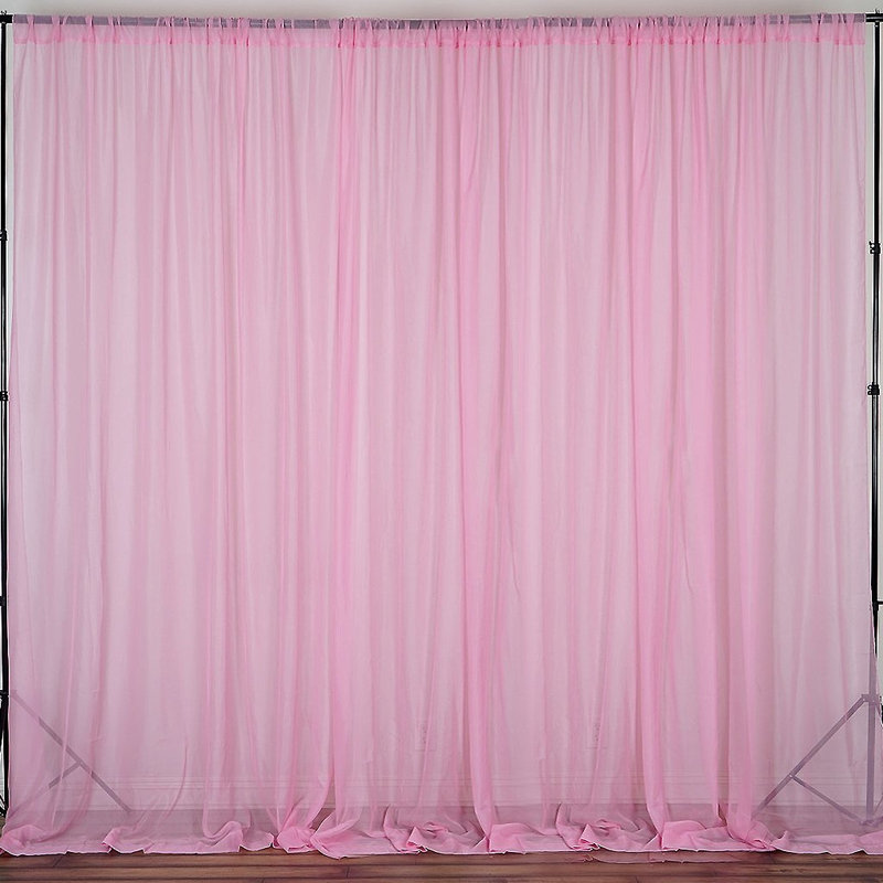 Panneau de rideau simple diaphane avec passe-tringle Brixon, l 56 po x L 108 po, Rose