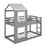Lit superposé simple au-dessus d'un lit simple en bois avec toit-920227531